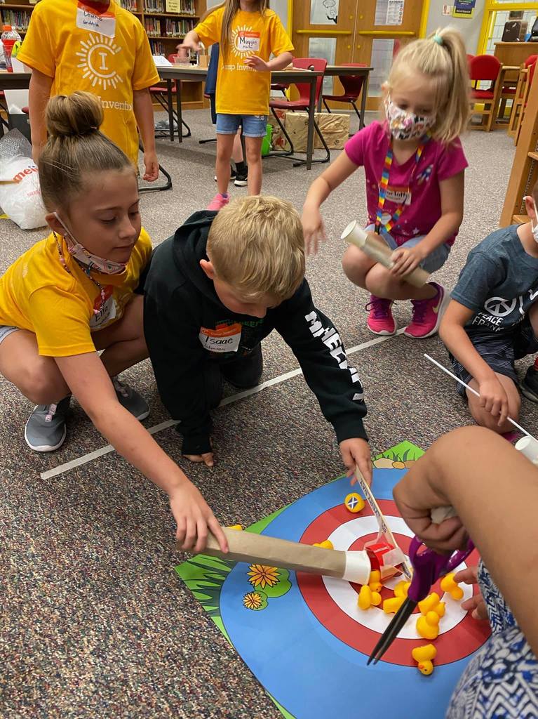 students participate in stem activity 