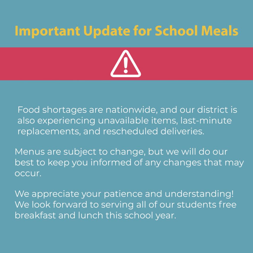 Important Update for School Meals