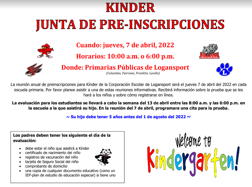 Kindergarten Round Up-Spanish