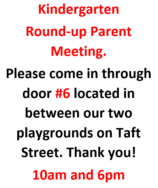 Kindergarten Round Up Meeting 