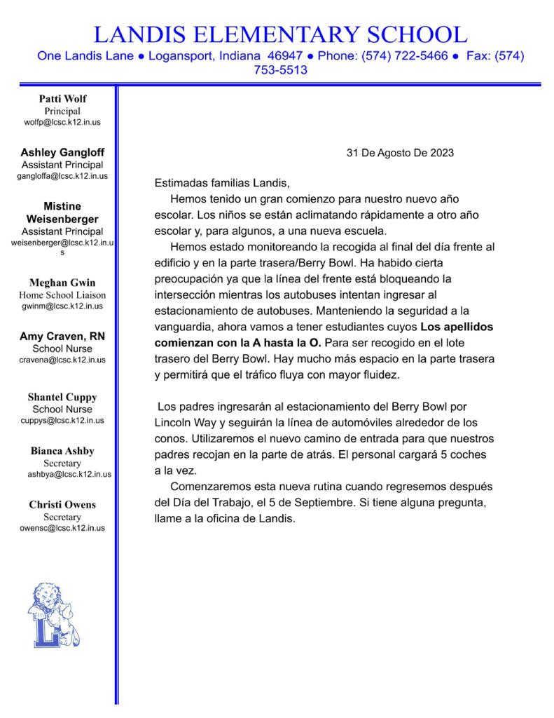Cambios en la línea de recogida de Landis 
