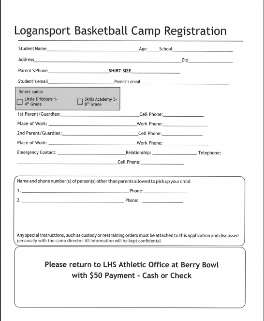 Logansport Youth Basketball Form
